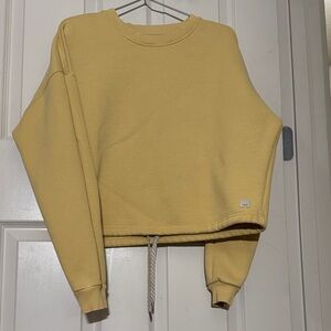 Cropped Pale Yellow Crewneck Sweatshirt - Women